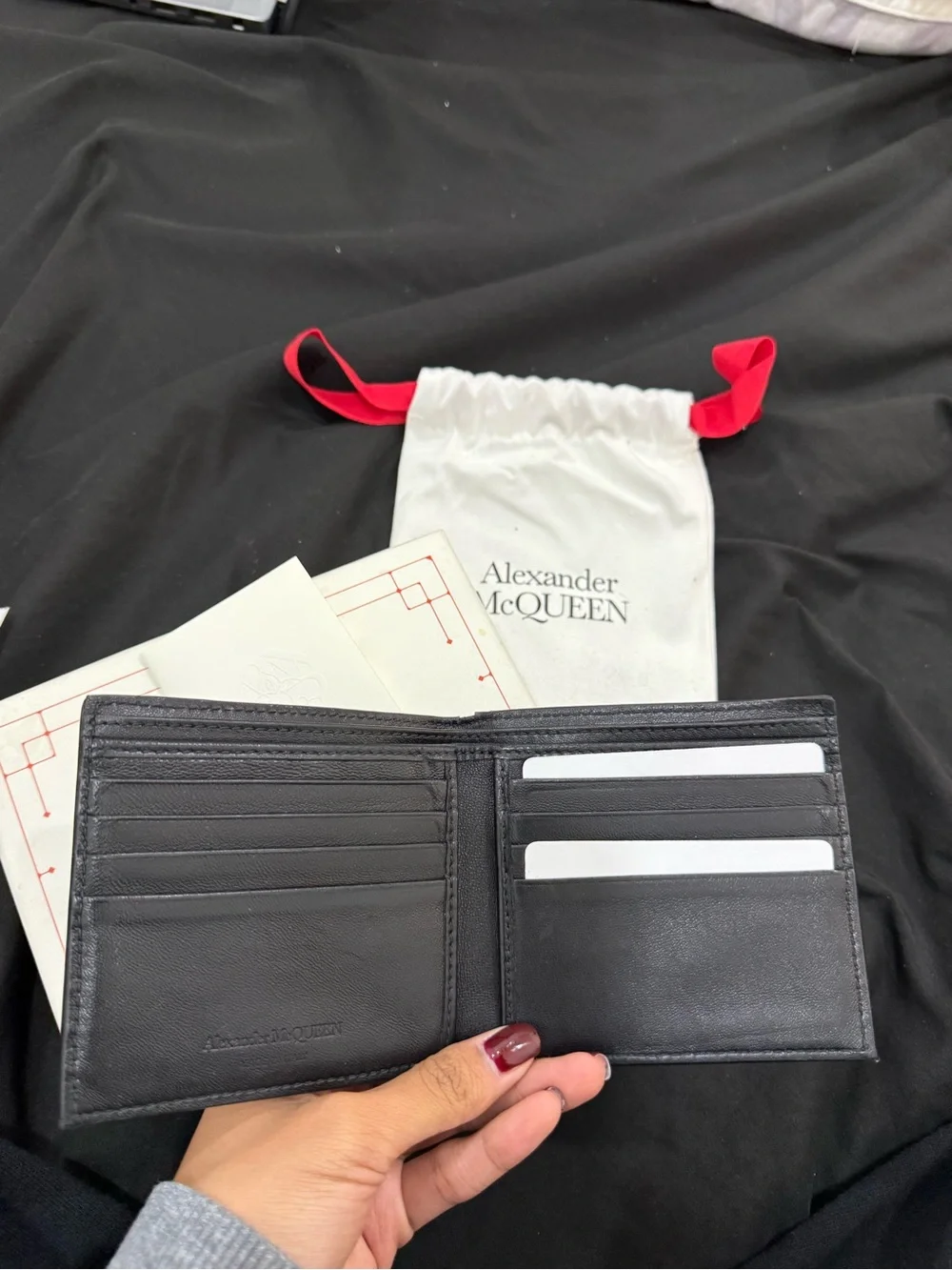 Alexander McQueen Biker Skull Billfold Wallet Black – Style 6021371AAAN